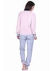 NORMANN Frottee Pyjama langarm Bündchen Streifen - 71528 in Rosa