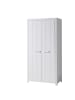 58 aufm Kessel KINDERZIMMERSCHRANK Karalynn 100x58x206 mit 2 Türen MDF Weiß