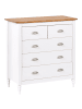 Beliani Kommode SHILLINGTON in Weiß/Silber/Braun - (W) 79 x (H) 83 x (L) 40 cm