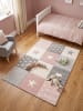 KADIMA DESIGN IDRO Kinderteppich Pink 120x170 Sterne Polypropylen Kinderzimmer in Pink