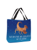 Mr. & Mrs. Panda Shopper Tasche Sternzeichen Skorpion mit Spruch in Sternenhimmel Blau