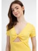 myMo Damen Minikleid Aus Rippstrick in Hellgelb
