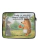 Mr. & Mrs. Panda Laptop Tasche Hase Igel Design mit Spruch in Weiß