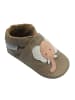 Basrakids Baby Krabbelschuhe aus Leder, weiche Lauflernschuhe mit rutschfester Sohle 