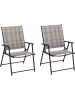 COSTWAY 2er Set Gartenstühle Polyrattan in Grau