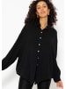 SASSYCLASSY Oversize Musselin Bluse in Schwarz
