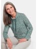 GOLDNER Sweater mit grafischem Druck in graugrün / gemustert