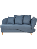 Beliani Chaiselongue MERI in Blau/Braun - (W) 155 x (H) 76 x (L) 69 cm