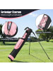 COSTWAY Golf Pencil Bag mit Ständer in Rosa