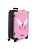 NoBoringSuitCases Suitcase, Koffer, Reisekoffer Schmetterling rosa weiß