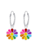 Alexander York Ohrringe, Creolen BLUME in 925 Sterling Silber in silber