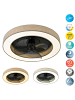 näve LED Ventilatoren "VALENTO" in beige - (L)51 cm x (B)51 cm x (H)14.7 cm - EEK F