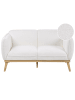 Beliani 2-Sitzer Sofa LJUNG in Weiß/Braun - (W) 160 x (H) 82 cm