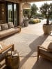 KADIMA DESIGN Teppich Outdoor Abstrakt pflegeleicht Balkon Terrasse Outdoor in Beige