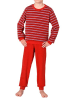 NORMANN Frottee Pyjama Schlafanzug Bündchen - 82612 in rot