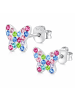 schmuck23 Ohrringe 925 Silber Schmetterling in Bunt