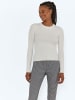 Noisy may Slim Fit Stretch Strickpullover Gerippt NMSHI in Weiß