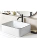 Beliani Waschbecken XERT in Weiß/Schwarz - (W) 49 x (H) 14 x (L) 38 cm