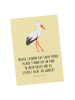 Mr. & Mrs. Panda Postkarte Storch mit Spruch in Gelb Pastell