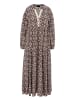 Aniston CASUAL Maxikleid in hellbraun-wollweiß-petrol-braun