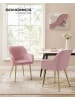 SONGMICS 2er-Set: Esszimmerstuhl in Pastellrosa - (B)62.5 x (H)85 x (T)60 cm