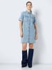 Noisy may Kurzes Denim Jeanskleid Oversize Kurzarm Hemd Design in Hellblau