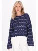 Usha Women Sweater in navy offwhite