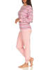 NORMANN Frottee Pyjama Bündchen Streifendesign - 48866 in rosa