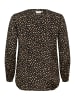 KAFFE curve Langarm-Bluse KCjalu Regular fit in Black/Brown Graphic Dots