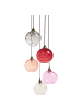 Beliani Pendelleuchten PABELLON in Rot/Transparent/Rosa - (W) 44 x (H) 122 x (L) 30 cm