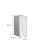 relaxdays Rollcontainer in Weiß - (B)28 x (H)69 x (T)41 cm