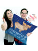 Mr. & Mrs. Panda 40 x 40 Kissen Sternzeichen Stier mit Spruch in Sternenhimmel Blau