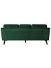 Beliani 3-Sitzer Sofa LOKKA in Grün/Dunkler Holzfarbton - (W) 204 x (H) 85 x (L) 83 cm