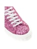 Casadei Fuchsia Stoff und Leder Low Top Sneaker