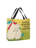 Mr. & Mrs. Panda Tasche Einhorn Mitteilung Design mit Spruch in Weiß