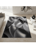 KADIMA DESIGN Teppich Kurzflor Waschbar Wellen INN Strapazierfähig OEKO-TEX in Schwarz