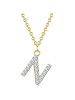 Glanzstücke München Halskette Buchstabe N Sterling Silber Zirkonia in gelbgold
