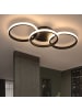 ZMH Deckenleuchte LED in Schwarz Modern mit 3 Ring 36W 3000K Warmweiß
