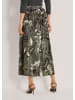 MADELEINE Eleganter Midirock mit floralem Design in bleigrau / multicolor