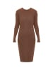 Finn Flare Strickkleid Fine Rib in dark beige