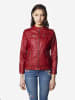 KOROSHI Damen-bikerjacke aus kunstleder in rot