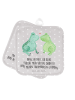 Mr. & Mrs. Panda 2er Set Topflappen  Frosch Liebe mit Spruch in Grau Pastell