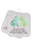Mr. & Mrs. Panda Topflappen Frosch Liebe mit Spruch in Grau Pastell
