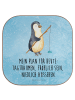 Mr. & Mrs. Panda Untersetzer für Gläser Pinguin Angler mit Spruch in Eisblau