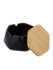relaxdays 10 x Aschenbecher in Schwarz/ Natur - (B)11,5 x (H)6 x (T)10,5 cm