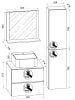 VCM  4-tlg Waschtisch Badmöbel Lendas 60 cm L in Anthrazit / Honig-Eiche