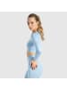 SMILODOX Crop Longsleeve Maysa in Hellblau