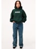 DAILY COTTON Kapuzenpullover - DCPERL Heavy Oversize Blanc Hoodie in Forest Green Washed