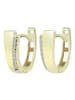 Adeliás Damen Ohrringe – Klappcreole aus 333 Gold mit Zirkonia in gold