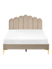 Beliani Doppelbett SAUVIAN in Beige/Gold - (W) 125 x (H) 98 x (L) 207 cm